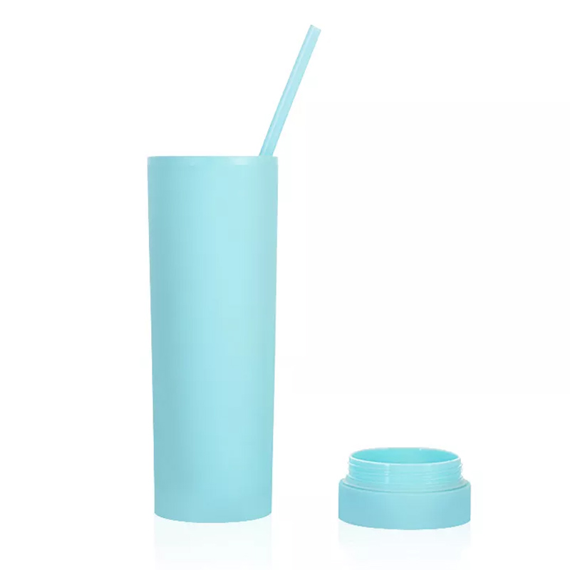 16oz Reusable Plastic Cup Round Plastic Water Bottles With (1)