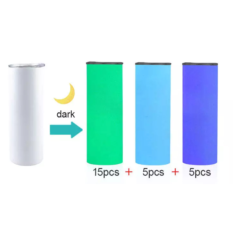 Sublimation 20 oz stainless steel double wall cups Sublimation Glow in the dark tumbler (5)